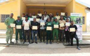 Capacity building Training in Passive Acoustic Monitoring Family photo taken with participants after they have received their training certificate